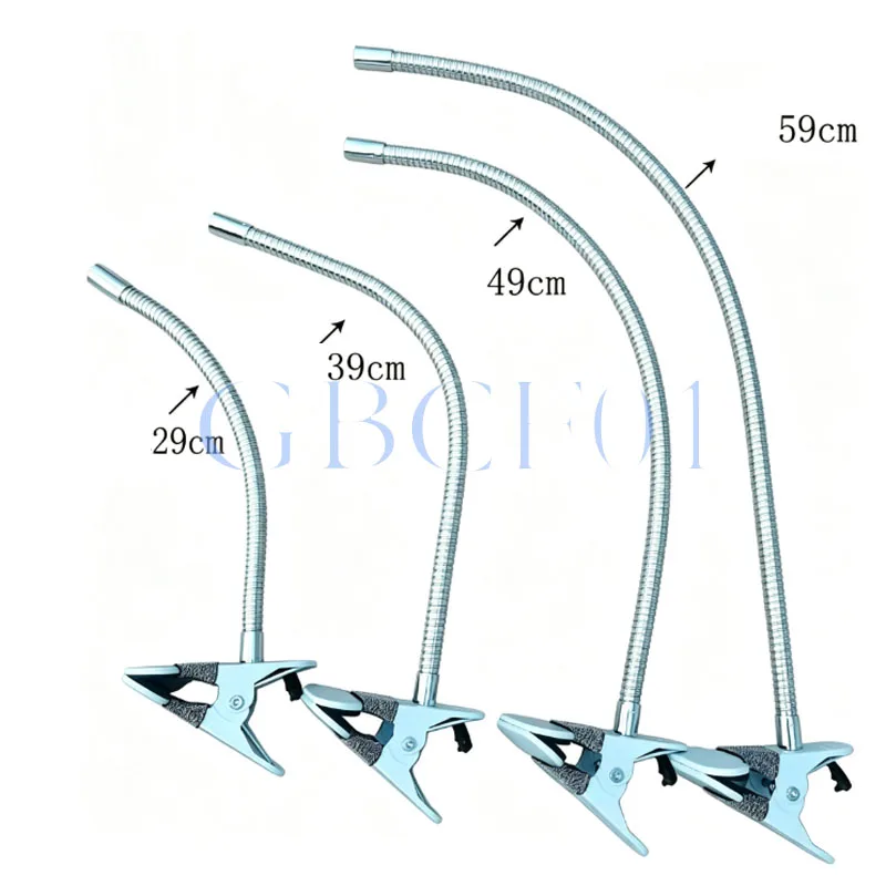 1Pcs 29-59mm  Gooseneck Pipe with Large Iron Clip Base Universal Setting Hose Work Clip For Desk Lamp/spotlight DIY Accessories