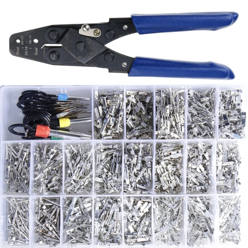 Car Connector Pin Crimps Plier Set 1186pcs for not Insulated Terminals & Wiring Dropship