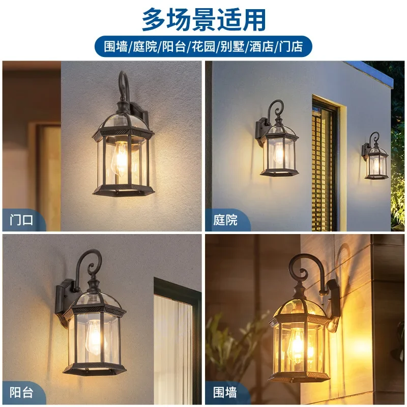 Outdoor wall lamp Villa courtyard exterior wall lamp New Chinese door pillar lamp on both sides