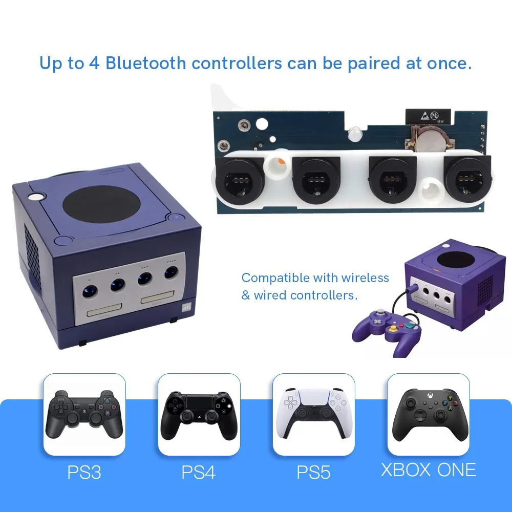 NGC 콘솔용 IBlueControlMod 무선 블루투스 컨트롤러 게임큐브 콘솔용 내부 어댑터 무선 컨트롤러 어댑터