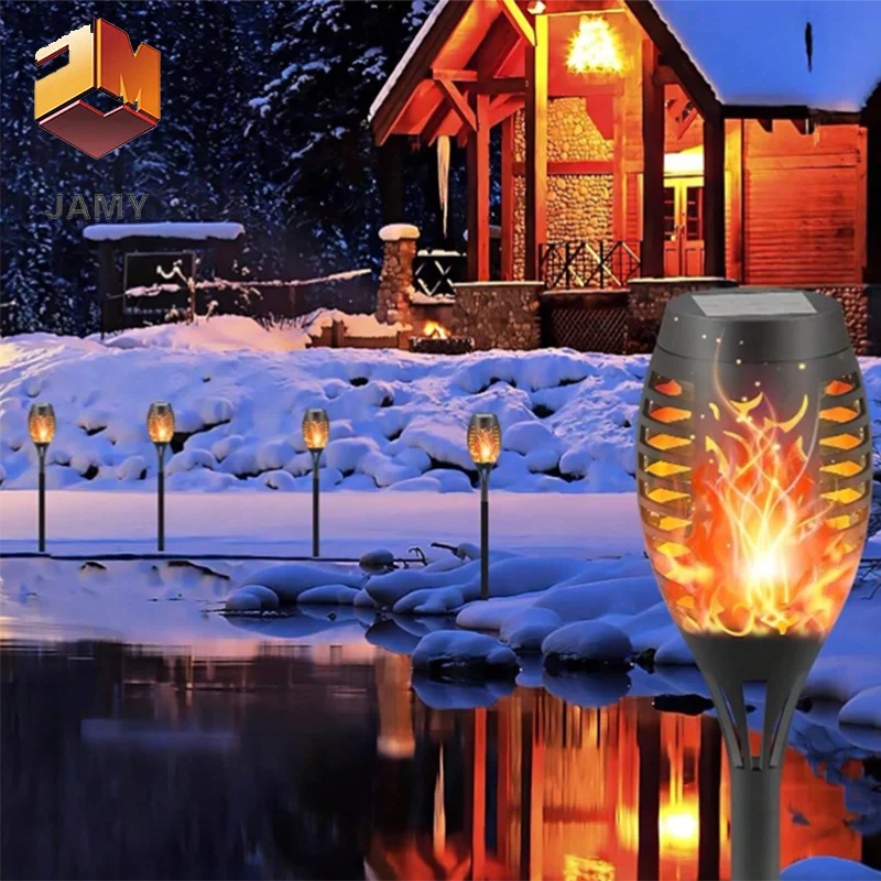 

1/2/4PCS Waterproof Solar Flame Torch Lights LED With Flickering Flames Decorations Lights Outdoor Garden Yard Patio Solar Light