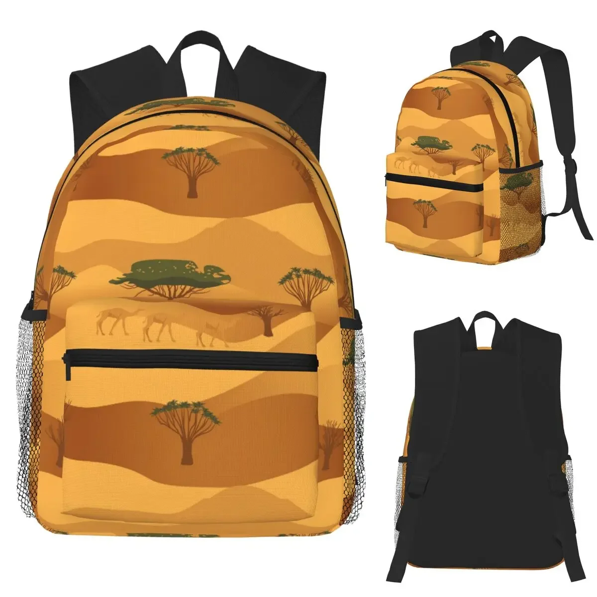 

Пустынный пейзаж, дюны, деревья, верблюжий караван, студенческий рюкзак, школьная сумка, походный дорожный рюкзак, мужской и женский рюкзак, сумки на плечо