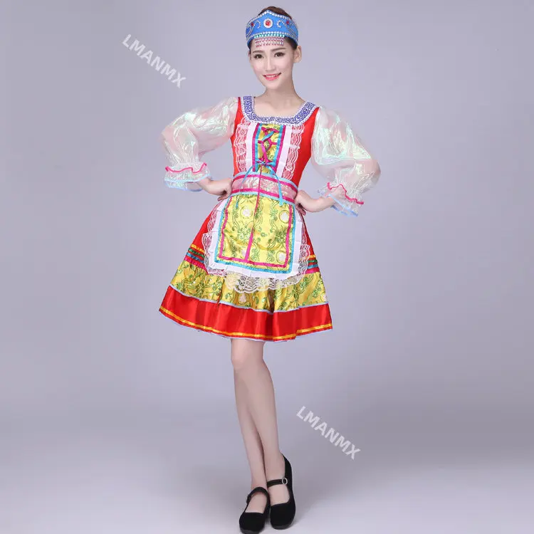 New adult Russian ethnic dance costume, European court costume, princess maid costume, performance costume