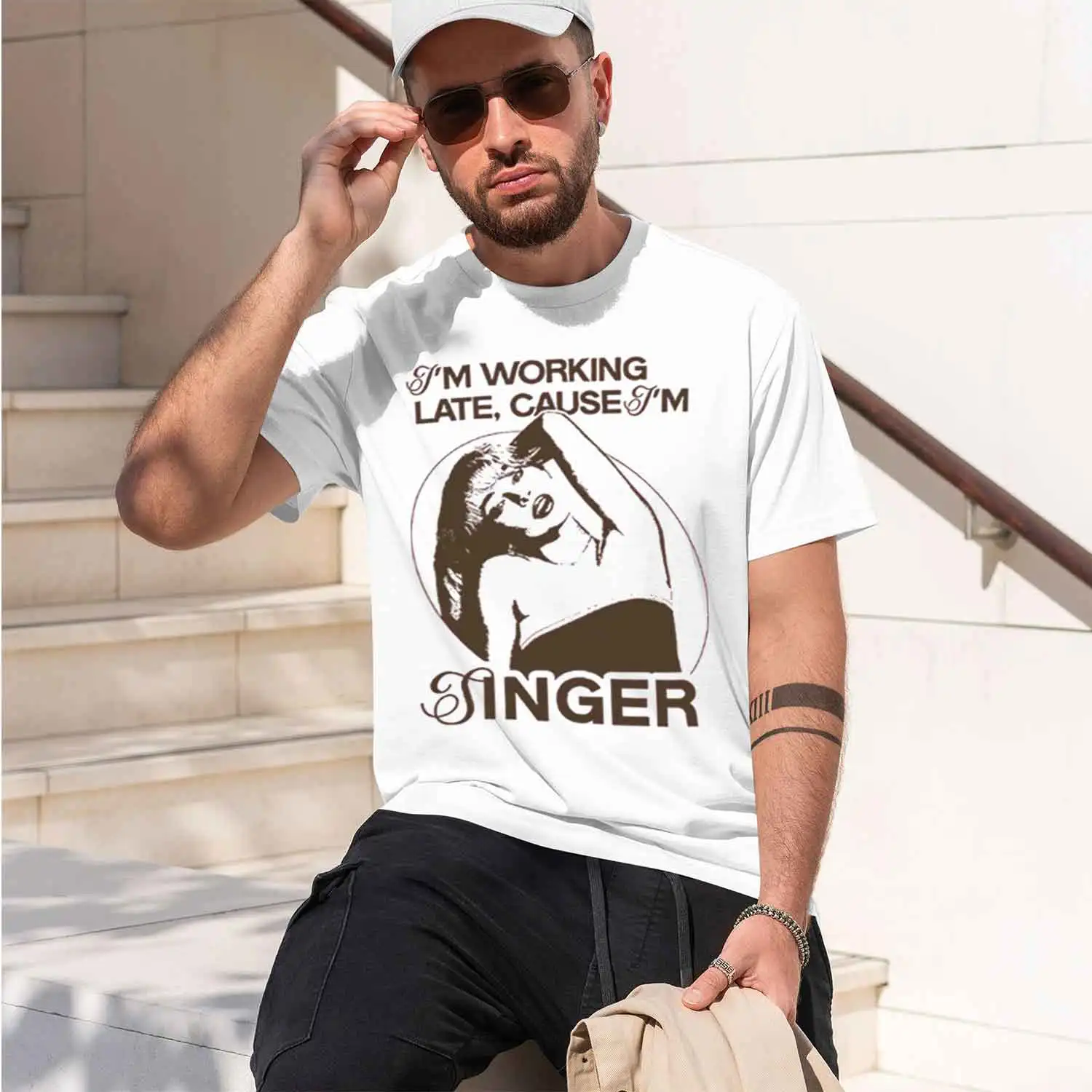 Casual Style Men's T-Shirt With Graph And Text I'm ing Late Cause I'm A For Everyday Wear And Lovers Perfect Gift For ians And s