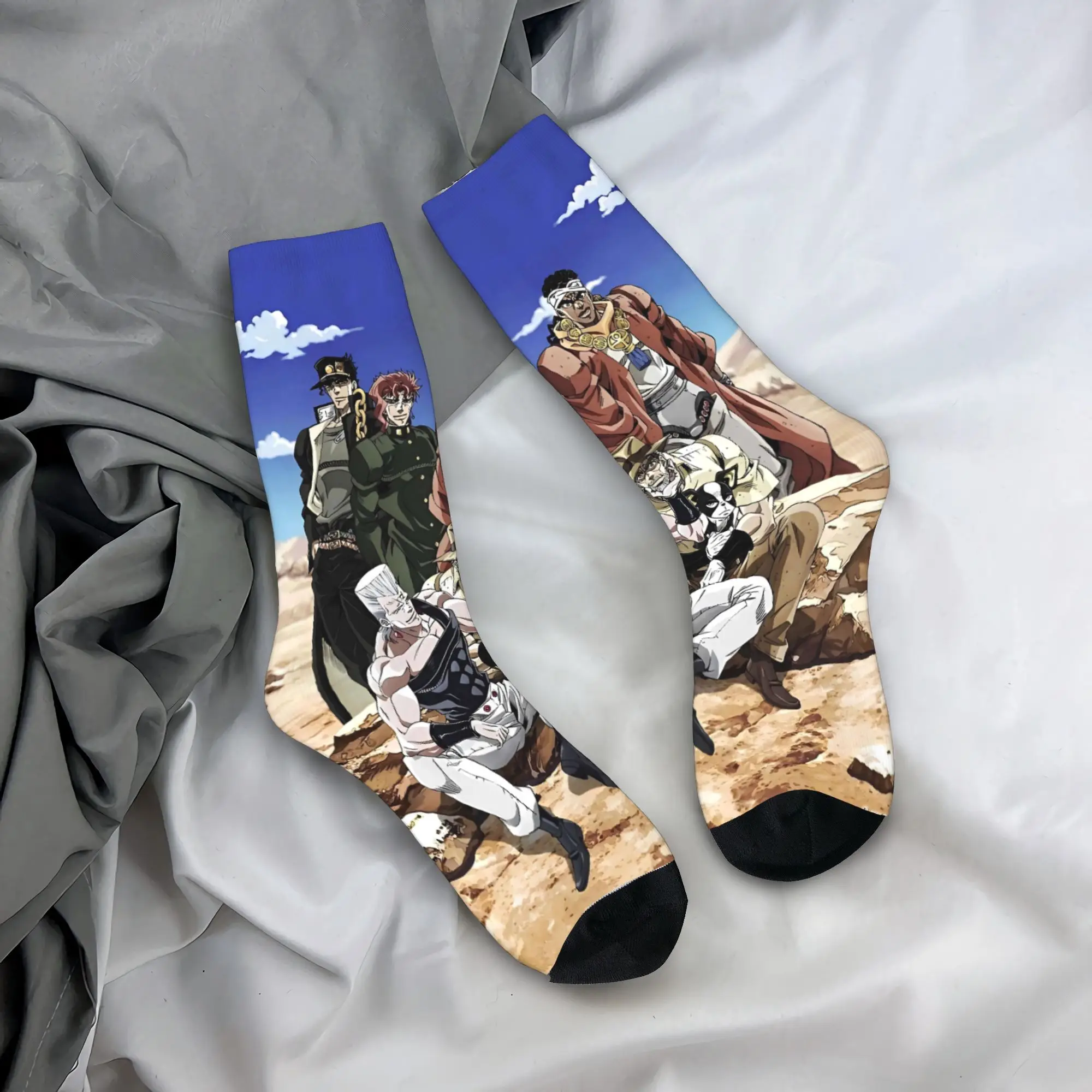 

Носки в стиле аниме JOJOS BIZARRE ADVENTURE, зимние гольфы, готические мужские теплые мягкие носки, дизайнерские противоскользящие носки для скалолазания