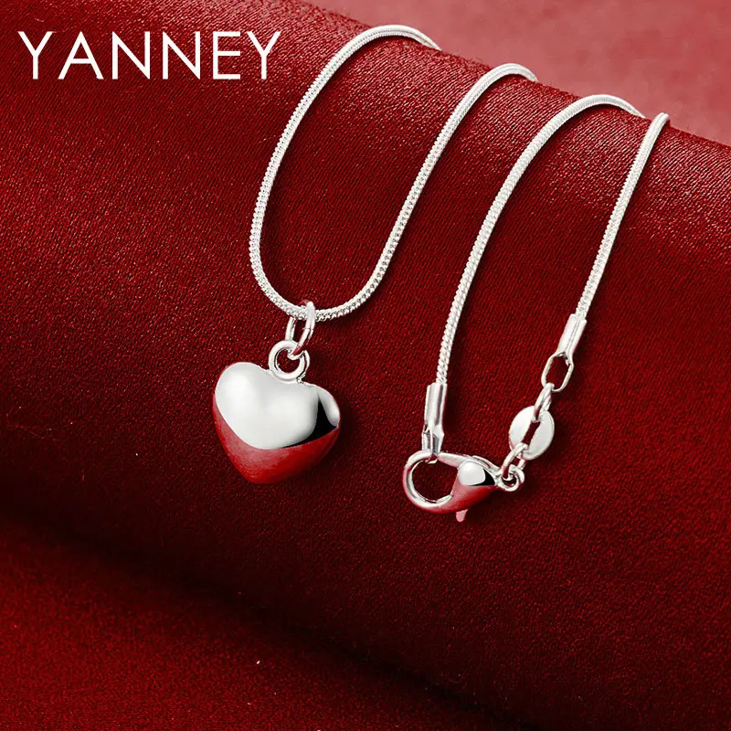 

925 Sterling Silver 16-30 Luxury Heart Shape Fashion Necklace Women Wedding Party Gift Elegant and Exquisite