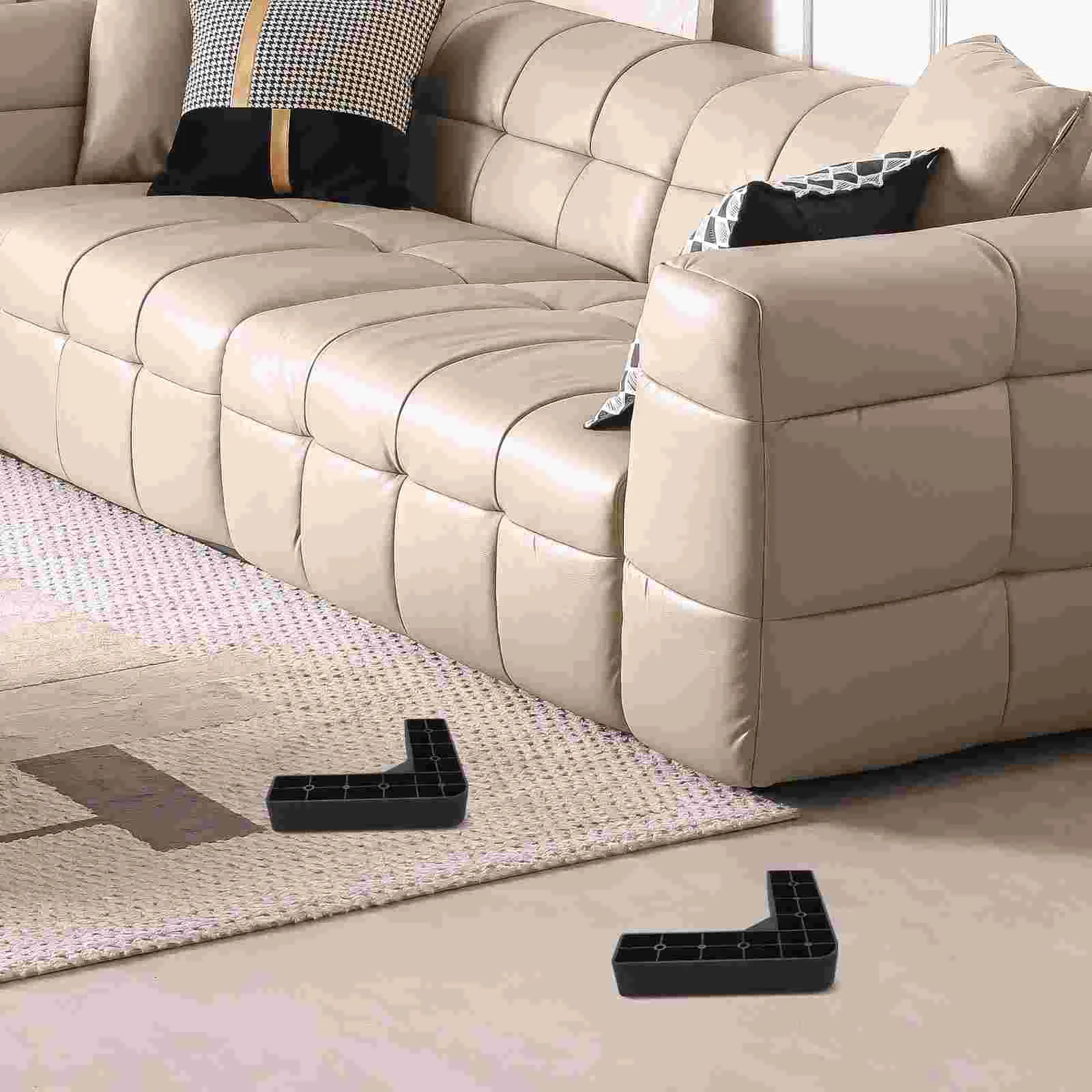 4 Pcs Metal Plastic Sofa Legs Office Bedframe Replacement Couch 1650X1650X350 Chair Riser