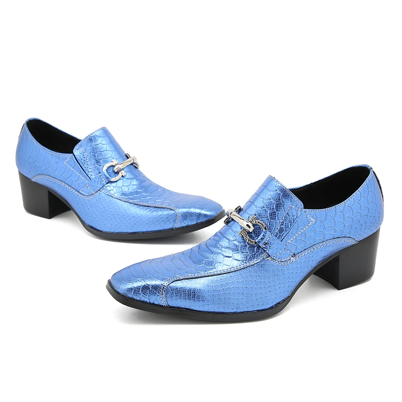 Herren-Slipper im italienischen Stil mit Krokodilmuster, hoher Absatzhöhe, aus echtem Leder, luxuriöse, formelle Schuhe für Geschäftstermine und festliche Anlässe. – Detail 10