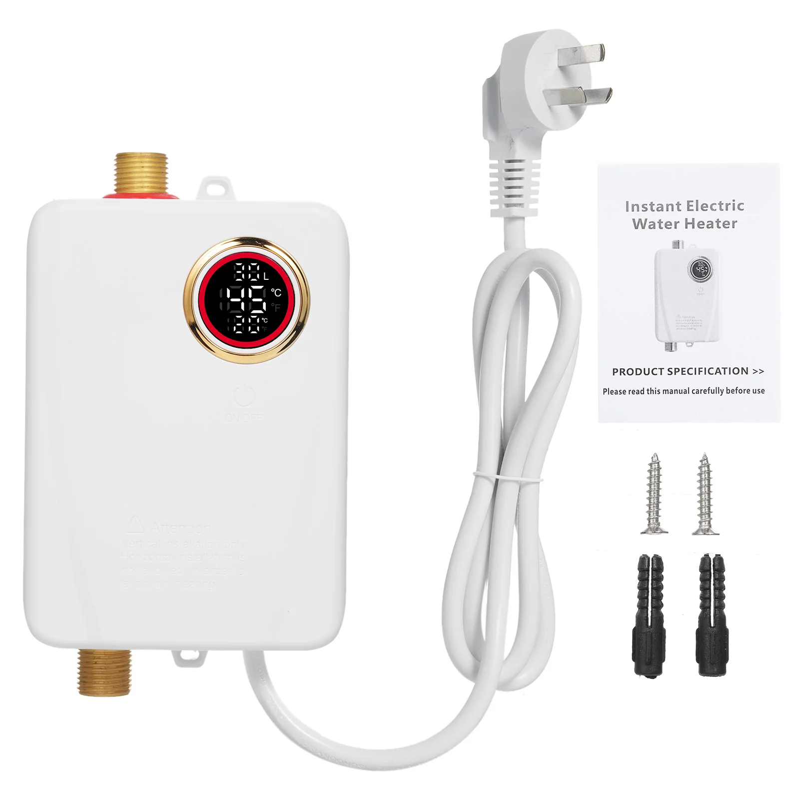 

Мгновенный водонагреватель 3500 Вт 220 В мини-безрезервуарный мгновенный водонагреватель для ванной комнаты, кухни, стирки с цифровым дисплеем температуры