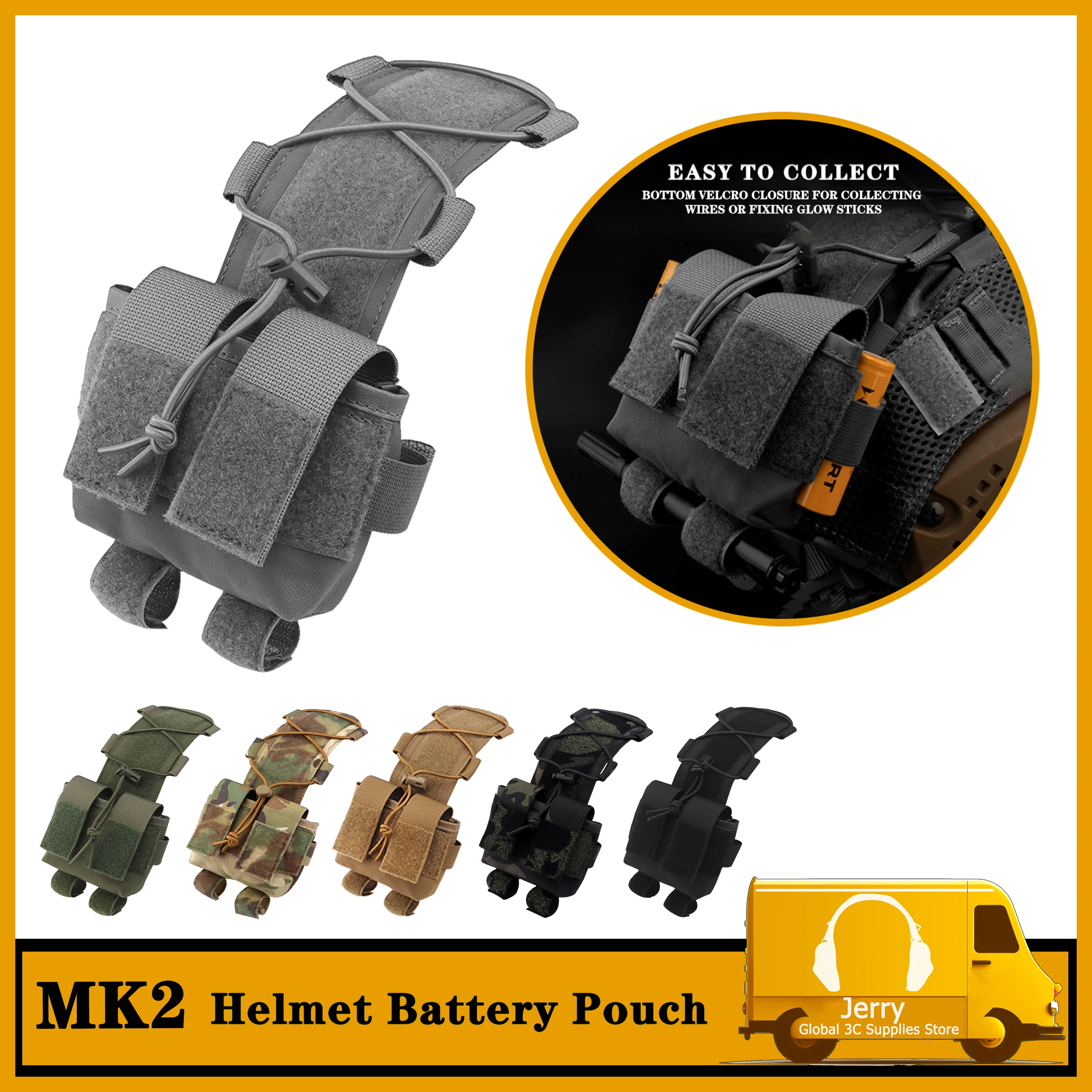 MK2 Tactical Helmet Battery Pouch M-LOK Helmet Counterweight Pack Hunting Tactical Airsoft Competitions FAST Helmet Accessories