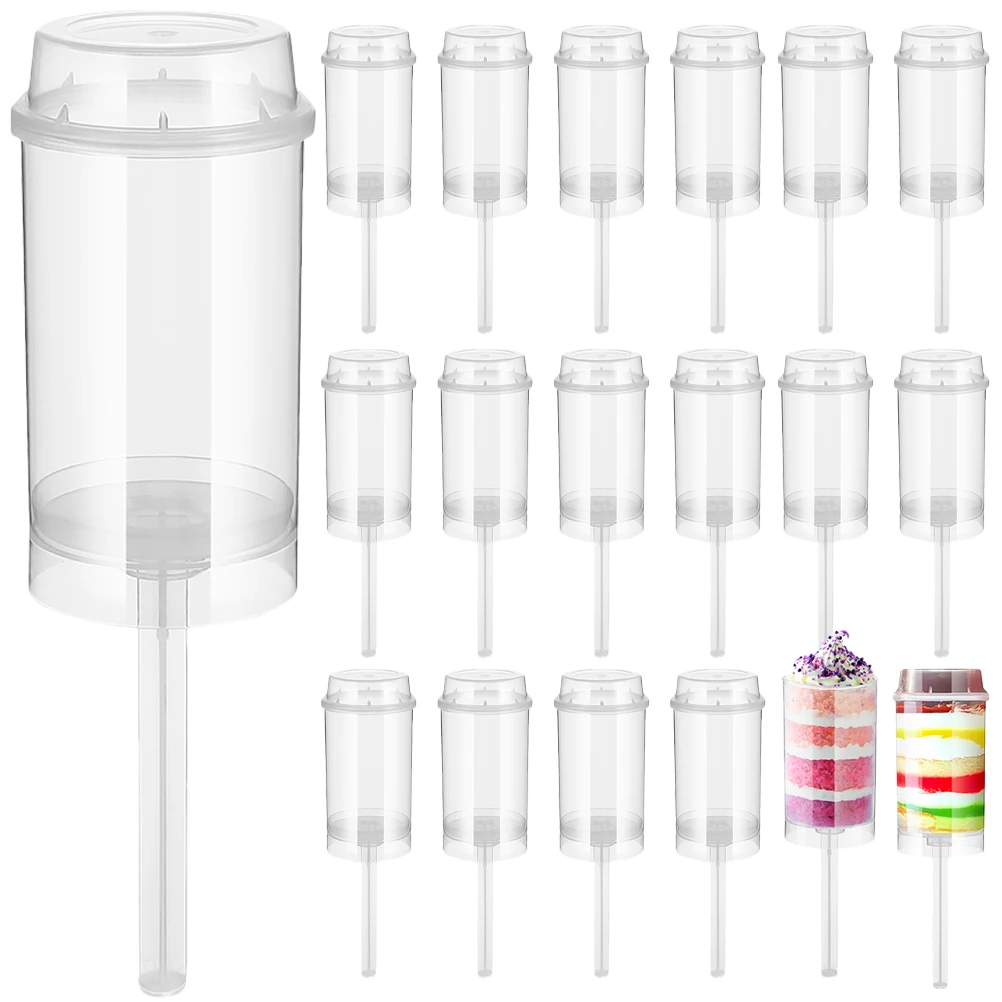 12/20/30pcs Round Shape Cupcake Push Pops Cake Shooter Ice Cream Push Holders Cake Containers Kitchen Baking Tools