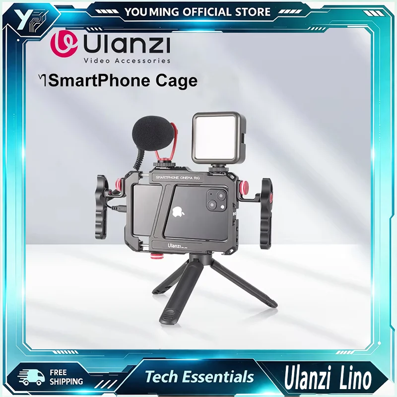 Ulanzi Lino Universal Smartphone Cage Protective Rig with Side Handgrip for iPhone 16 15 14 13 12 Pro Max Samsung Xiaomi OPPO