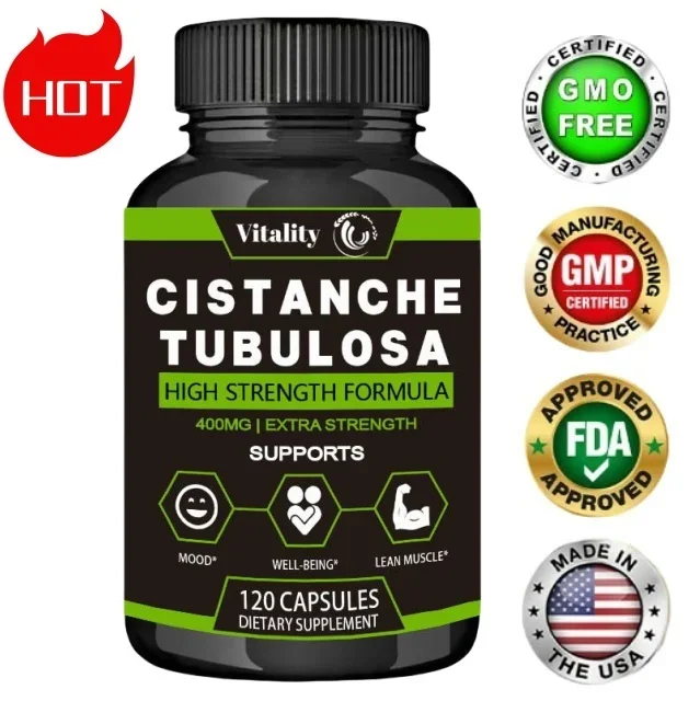 Vitality Cistanche Tubulosa Supplement - Vegan To Support Intelligence, Performance, Energy and Muscle Mass, and Boost Mood