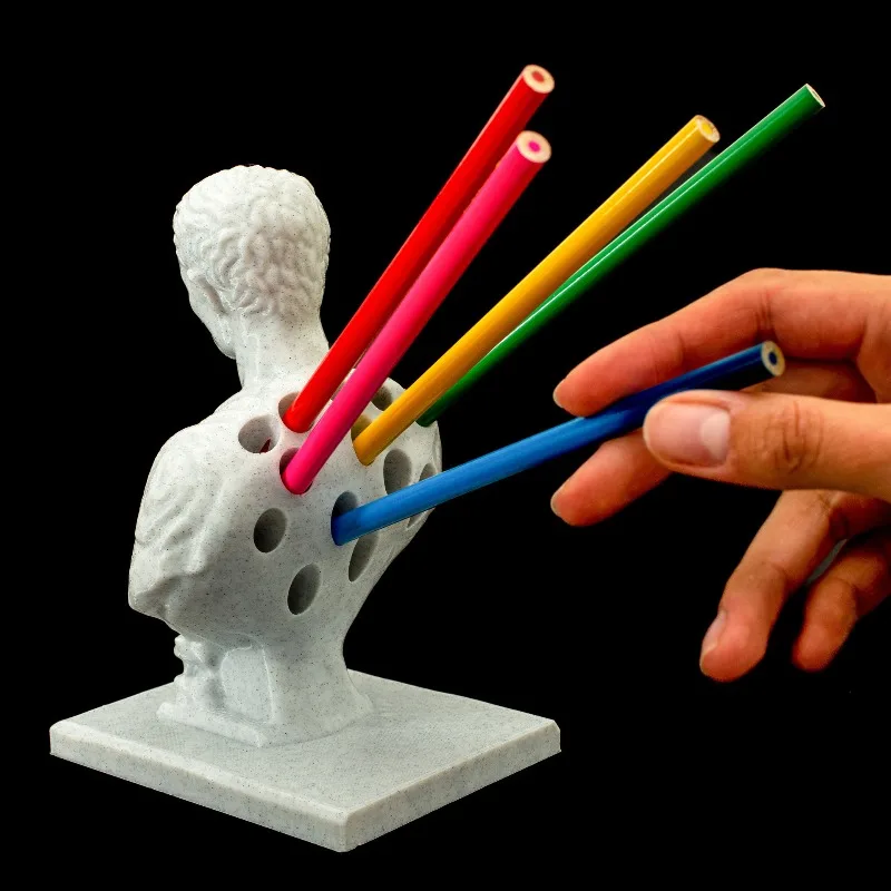 Creative Human Figure Pen Holder, Resin Desktop Storage Ornament, Artistic Office Desk Decoration