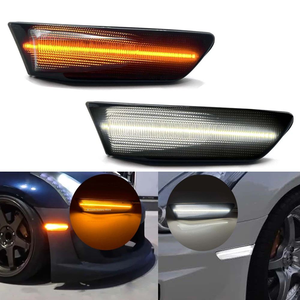 

﻿ Для 2003 2004 2005 2006 07 Infiniti G35 2D Coupe Nissan Skyline светодиодный передний боковой габаритный указатель поворота белый или янтарный светодиод