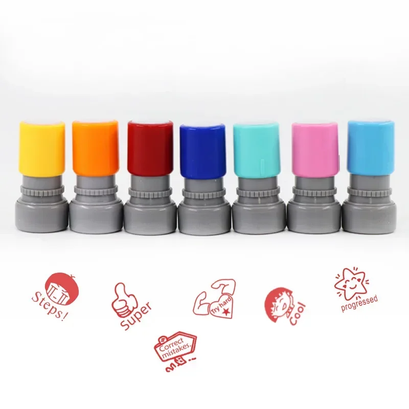 Scrapbooking Stamper Cartoon Stamps Photosensitive Chapter Kids Seal Commentary Stamp Reward Seal Teaching stamp Encouragement