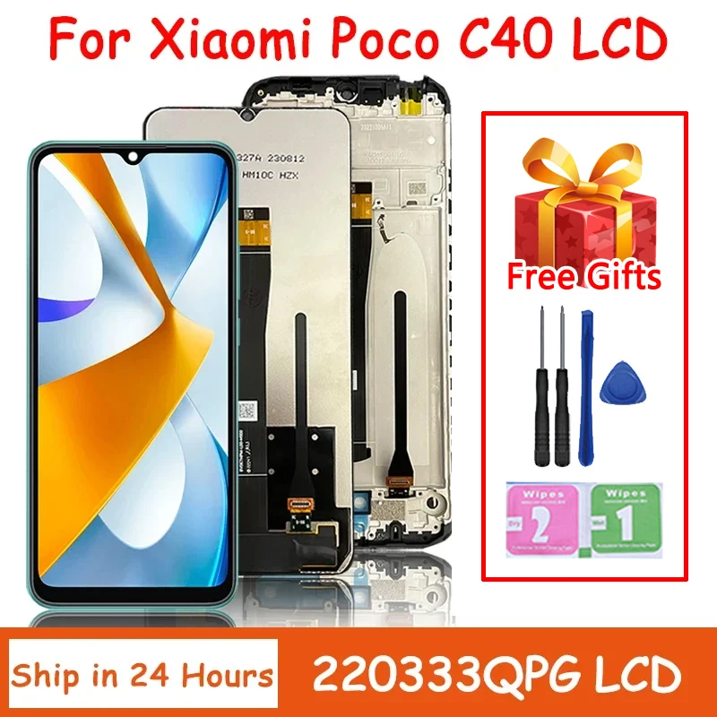 Ekran 6.71 cala do Xiaomi Pocophone C40 220333QPG, wyświetlacz LCD z ekranem dotykowym, zamiennik wyświetlacza LCD do Xiaomi POCO C40
