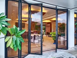 DN Accordion Type Folding Door Interior Modern Design Aluminium Glass Bi-fold Door Balcony Sliding Folding Doors for Home