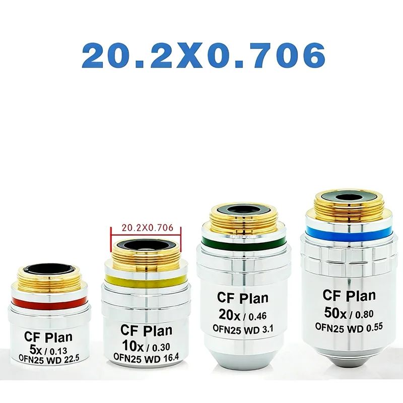 Objectif semi-apochromatique à objectif infini, objectif achromatique plan applicable au microscope Nikon CF Plan