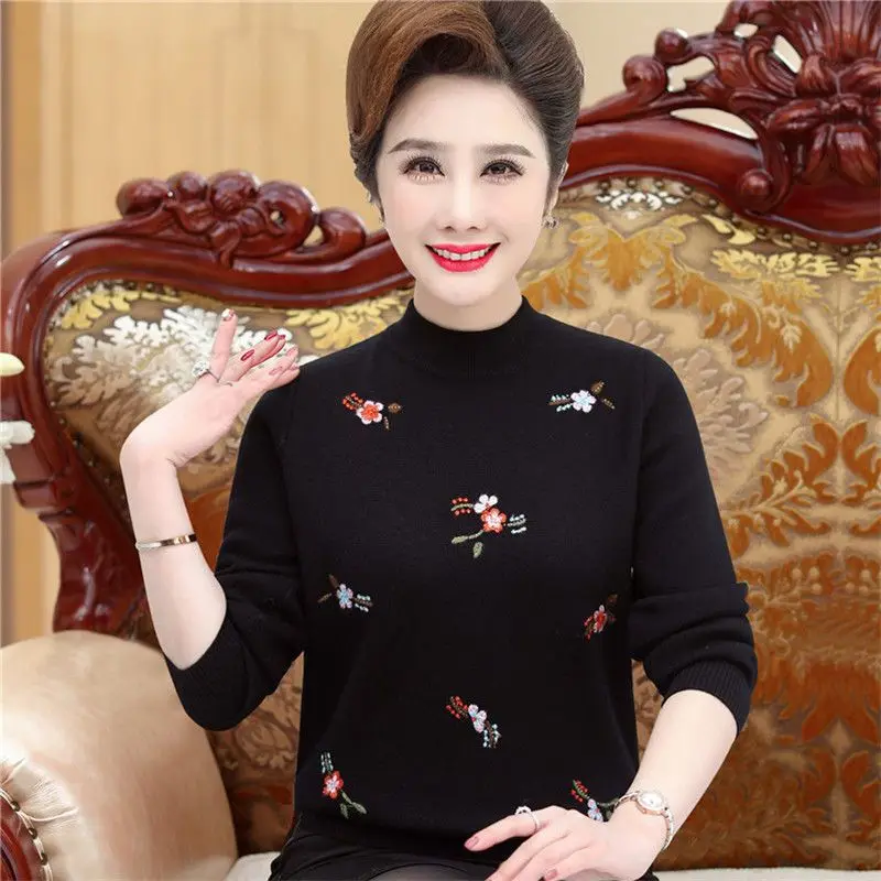 

Свободный вязаный шерстяной свитер, модный пуловер с высоким воротником, однотонный, осенний, новый стиль, одна линия, готовая к ношению одежда M164