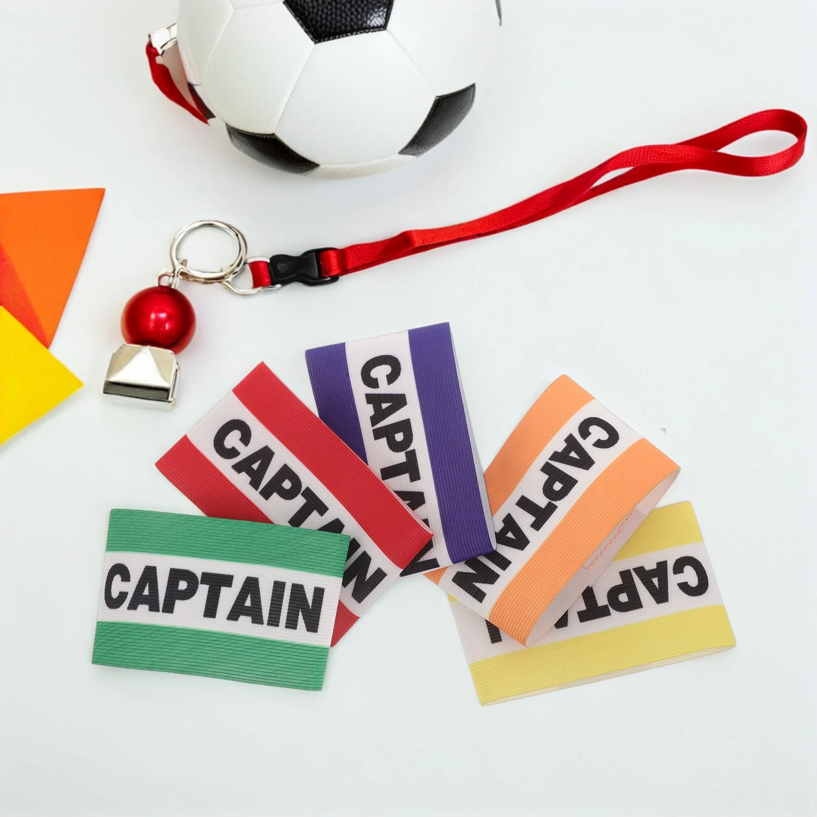 

5Pcs Captain Armband Soccer Elastic Adjustable Football Bands High Visibility Sports Player Team Leader Captain Arm Band