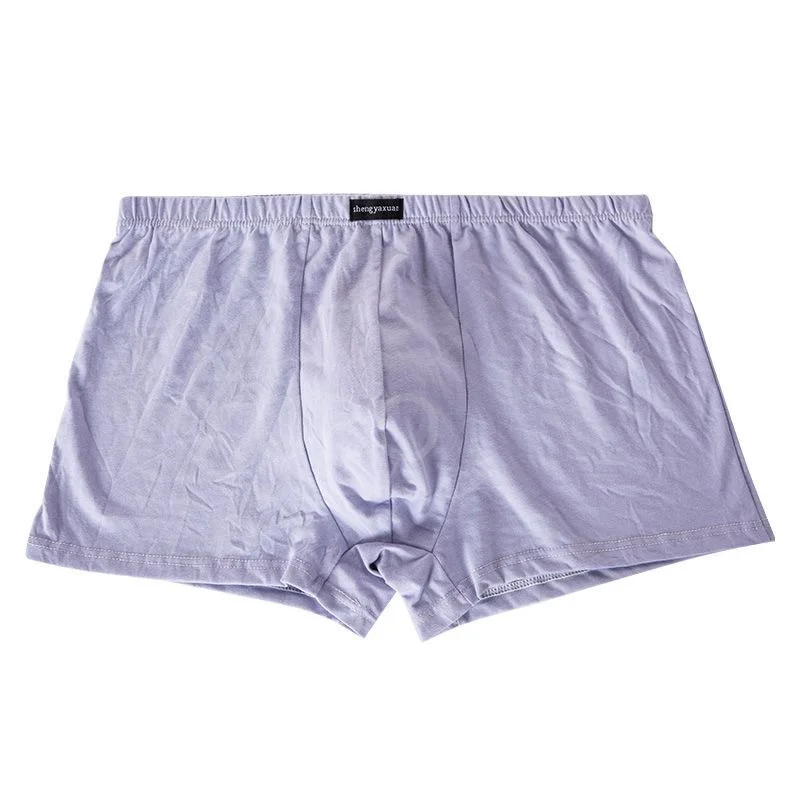 100% Pure Cotton Men's Boxer Briefs Middle-Rise Breathable Moisture-Wicking Loose Fit Plus Size Mens Underwear Trunks 6