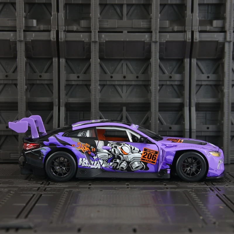 CCA 1:24 Audi R8 LMS WASA modèle de voiture en alliage BMW M4 GT3 WASA course adapté à la collection et peut être offerte en cadeau aux enfants