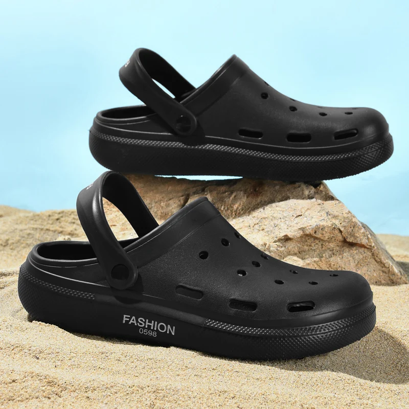 Cave shoes men's shoes outdoor sports sandals two-wear half slippers fashionable casual soft-soled beach shoes sandals