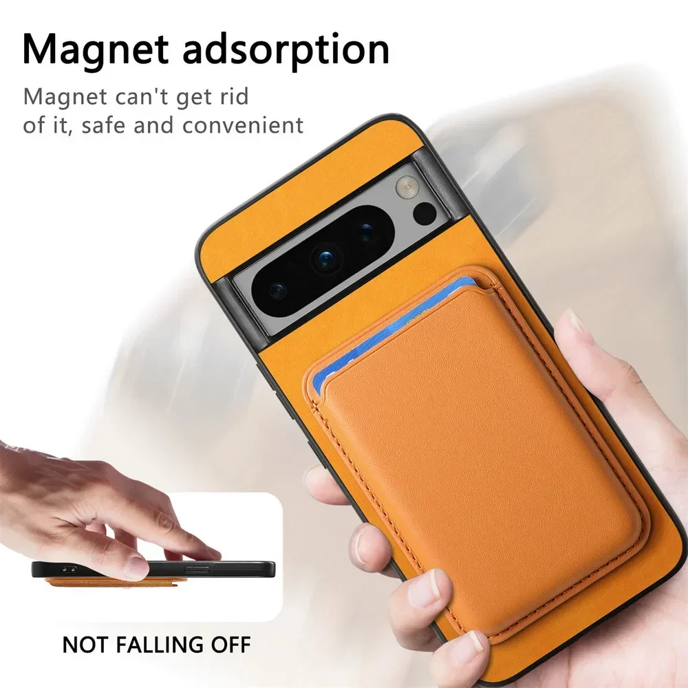 For Google Pixel 10 Pro XL Magnetic for Magsafe Leather Case for Pixel 10pro Pixel10 2 in 1 Detachable Wallet Card Slot Cover
