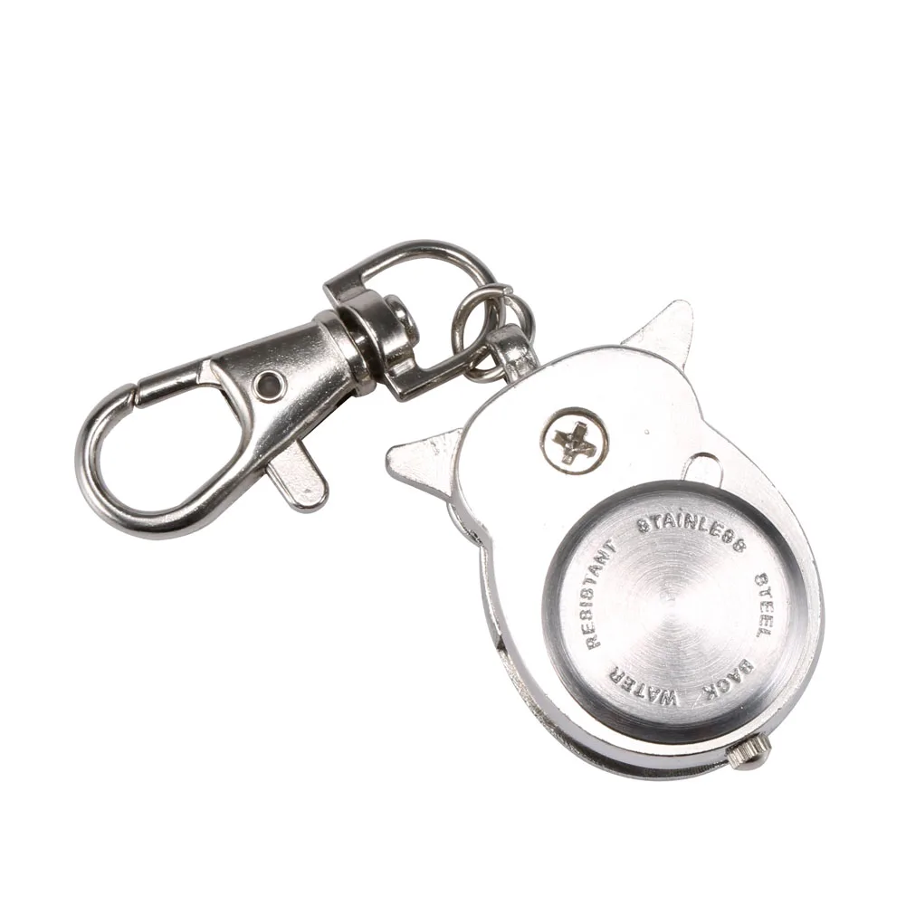 Fashion Unisex Keychain  Metal Alloy  Vintage Owl Shape Clock Key Chain Bag Car Birthday Gifts