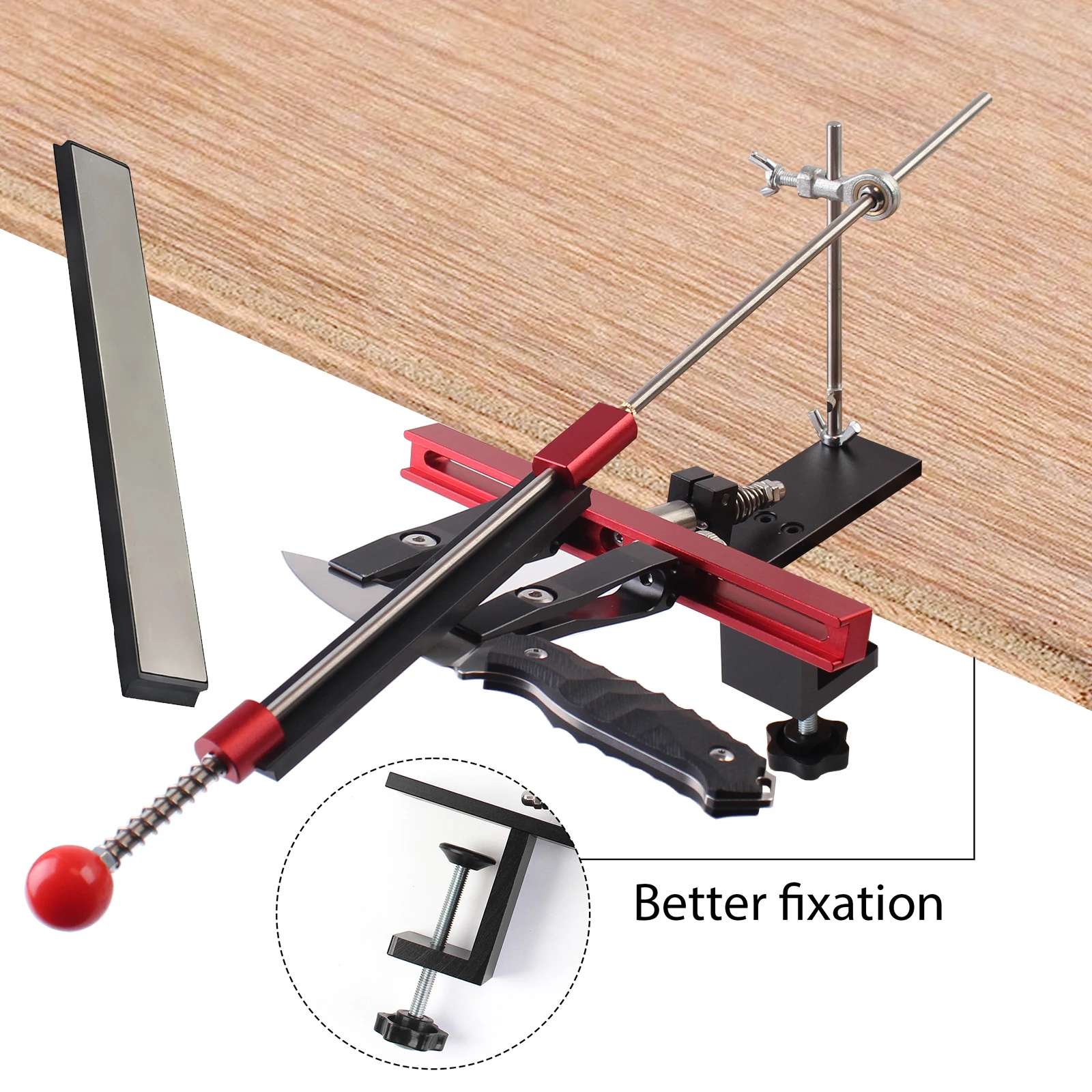 Professional Knife Sharpener with 80# Whetstones, 360° Rotation Flip Design Fixed-Angle For Kitchen Chef Knife Sharpening Kit