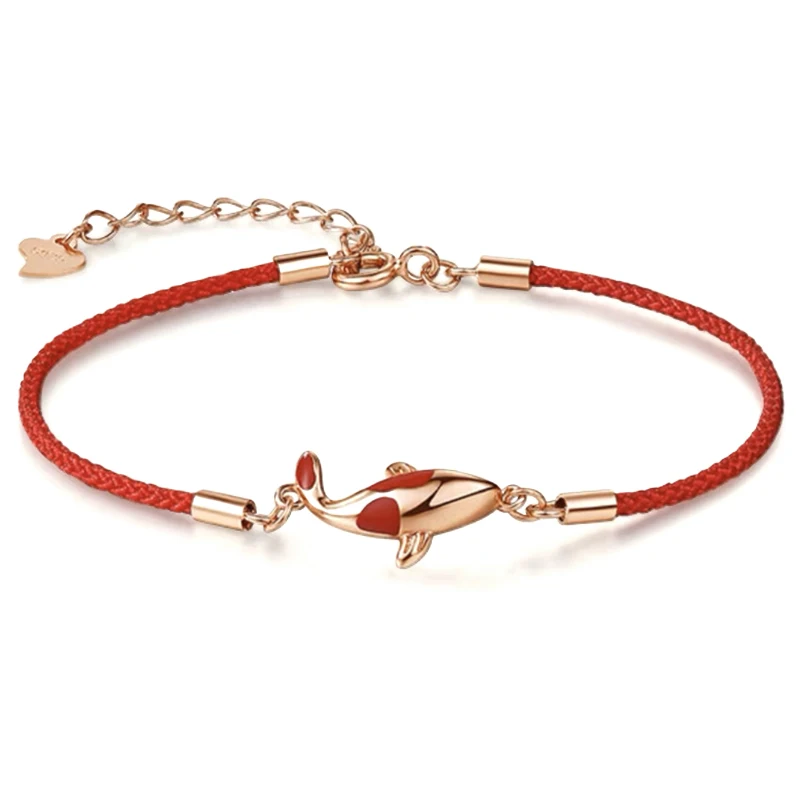 Good Luck Bracelet Braided Rope Koi Bracelet Red String Valentine Gift Couple Gift