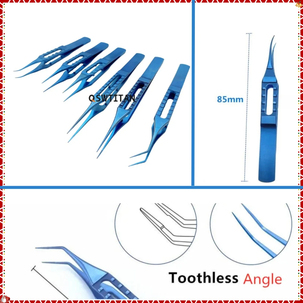 Ophthalmic Tweezers Forceps 115mm/85mm/110mm Tying Platform Tying Forceps Flat Handle Dental Tweezers Ophthalmic Instruments