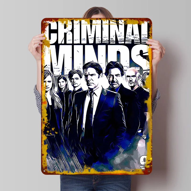Criminal Minds 15 Tin Plaque Poster Customized Wall Art Retro Vintage Metal Signs for Man Cave Aesthetic Decoration Room Decor