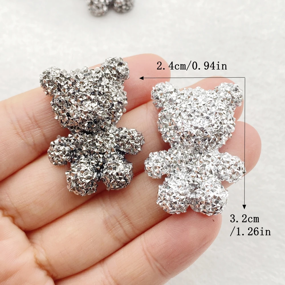 6Pcs New Cute Resin Cartoon Little Bear Flat Back Cabochon Scrapbook Kawaii Mobile Phone, DIY Embellishments Accessories