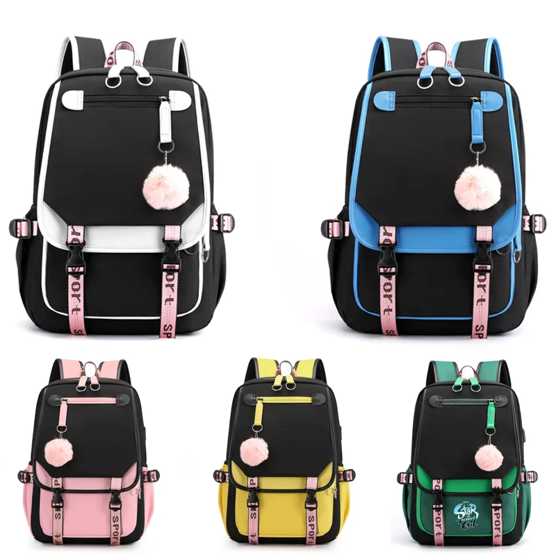 Fashion Women Men Rucksack Travel Bag Mochila Backpacks Teenager USB Charging Laptop Backpack