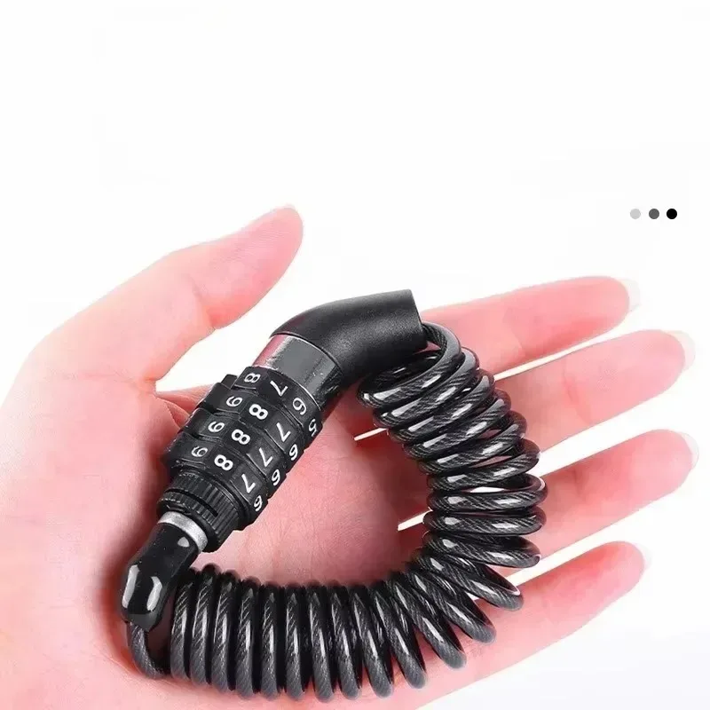 Fio antifurto de 4 dígitos para motocicleta, 1 peça, senha, capacete, corda, durável, portátil, corrente de segurança, bicicleta