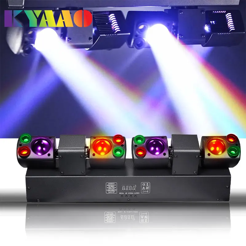 RGBW ديسكو مصباح ليد الموسيقى إيقاع الرقص الديناميكي مصباح ماستر والعبد مزامنة شعاع الأداء المنزل حفلة عطلة ضوء الليزر المحيطة