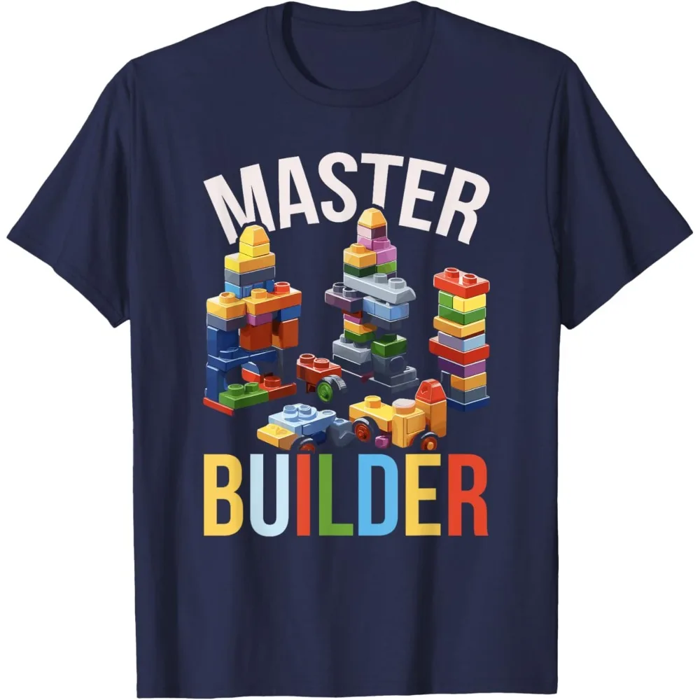 Master Builder Bricks Blocks Play Women T-Shirt Colorful Building Block Prints Tees O-neck Color Print Streetwear Trend Tops