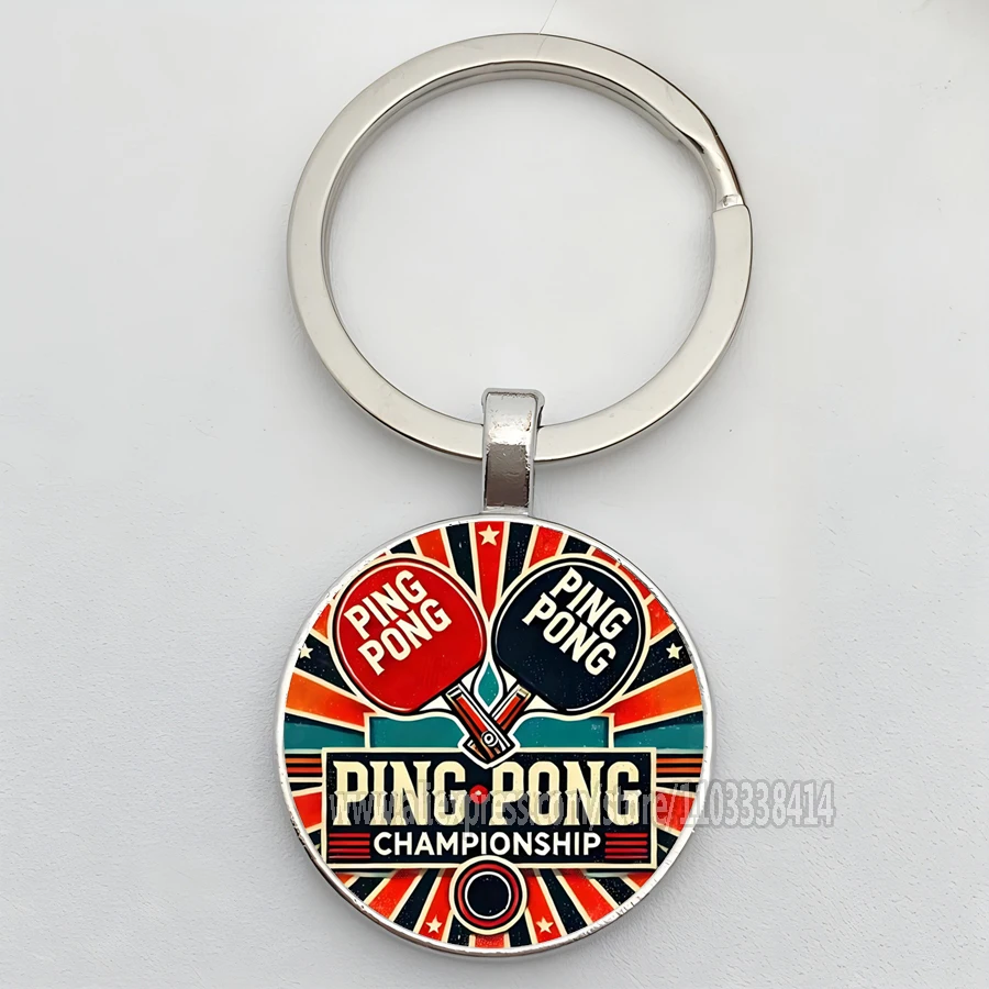 2026 Keychain Pingpong Ball Table Tennis Racket Keychains Car Keyring Decor Creative Ping Bat Key Chain Souvenir Gift Wholesale