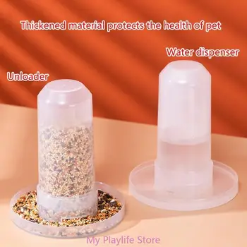 Chicken Poultry Transparent Feed Bucket Outdoor Practical Bird Feeder Drinker Plastic Seed and Water Dispenser