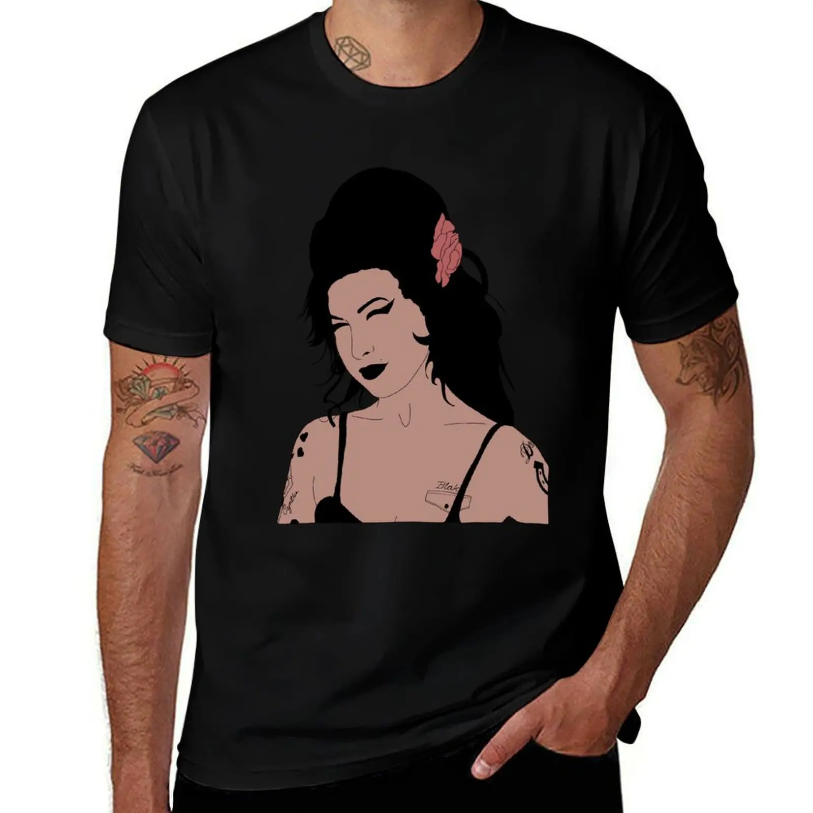 Amy Winehouse Bust T-Shirt Casual Loose Fit Summer Tee Shirt T-Shirt