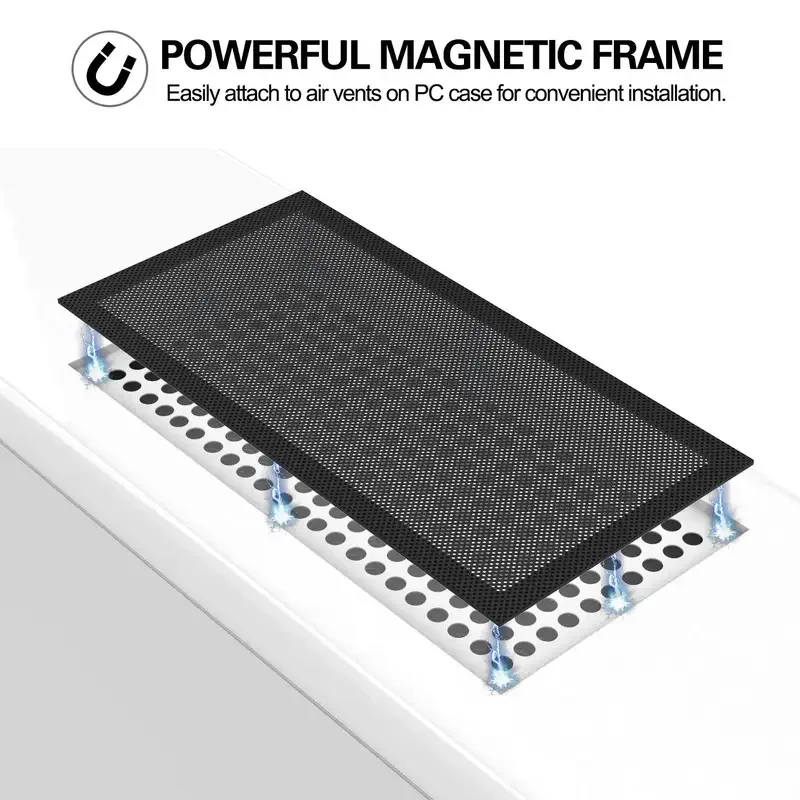 PC Fan Dust Filter with Magnetic Frame, 12x12cm 12x24cm Dustproof Mesh for Computer Case, High Quality Cooler Fan Dust Cover. image 4
