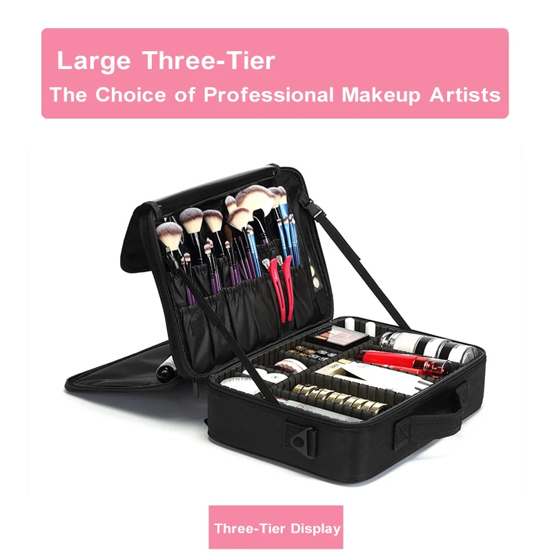 Professionelle Make-Up Fall Weibliche Reise Große Kapazität Schönheit Nagel ToolBox Kosmetische Organizer Koffer Für Make-Up Lagerung Boxen – Detail 14