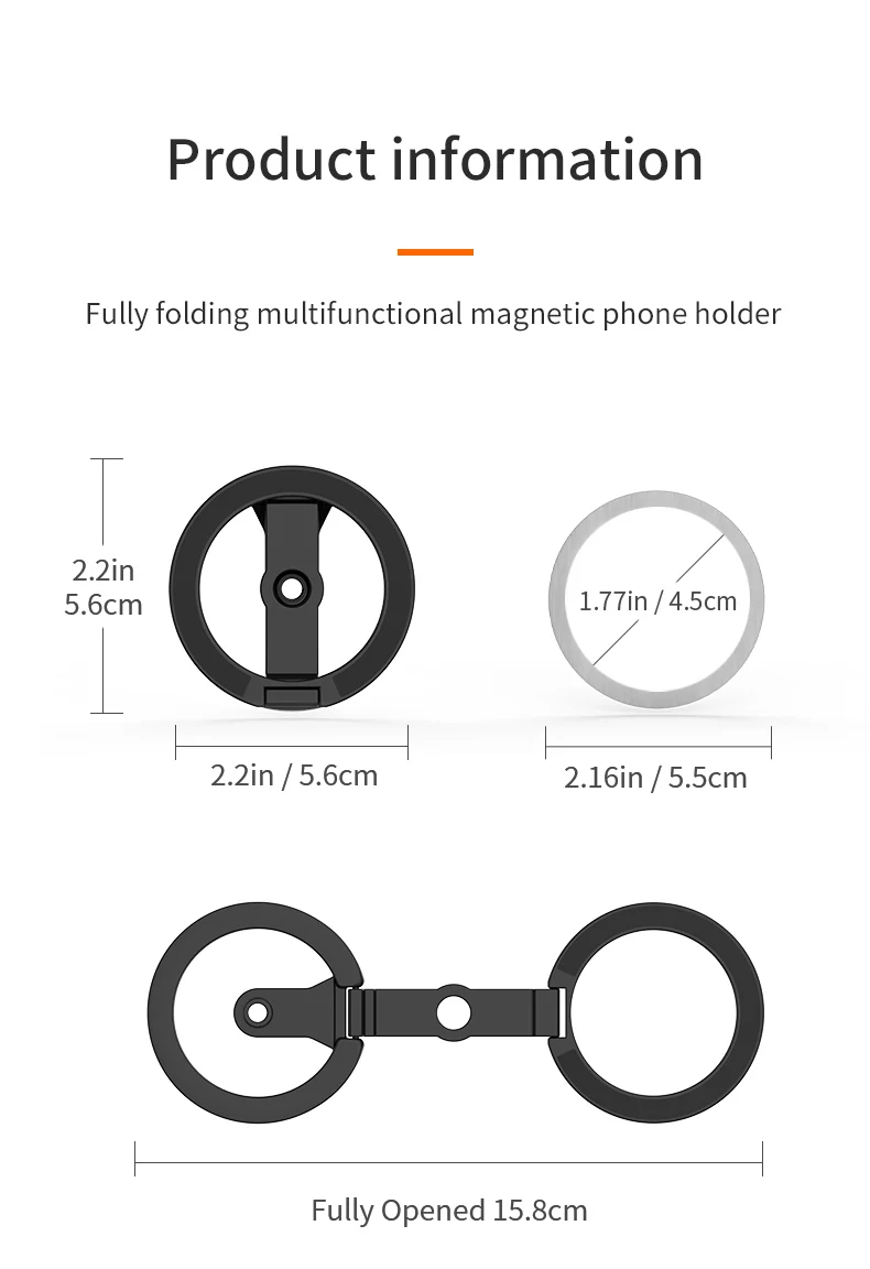 Für MagSafe Doppelseitiger Starker Magnethalter für Fotoausrüstung Handy-Zubehör Tragbarer Faltbarer Magnetständer – Detail 16