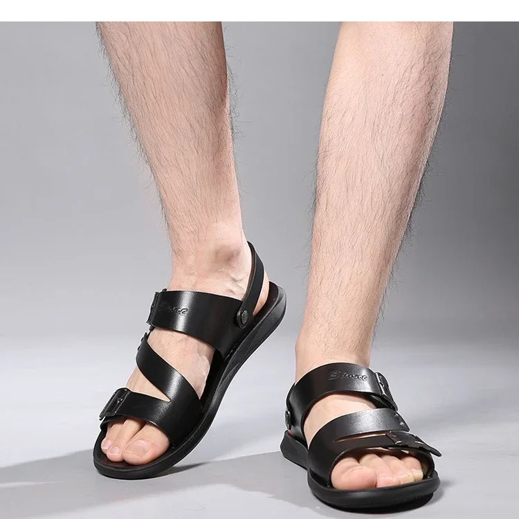 Bequeme Herren-Sandalen mit weicher Sohle, rutschfest, verschleißfest, verstellbare Schnalle, atmungsaktiv, lässige Slip-On-Schuhe-HX2024 – Detail 8