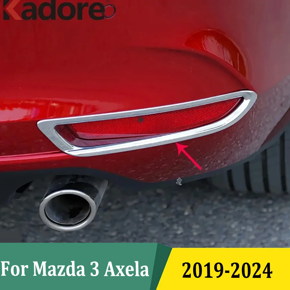 For Mazda 3 M3 Axela 2019 2020-2022 2023 2024 Sedan Chrome Rear Fog Light Bezel Tail foglight Cover Trim Accessories Car Styling