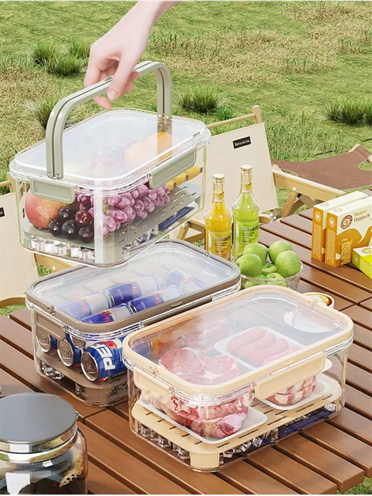 

Fruit Lunch Box Portable Picnic Handheld Crisper Food Grade Storage Box Home Refrigerator Storage Sorter Kitchen Items