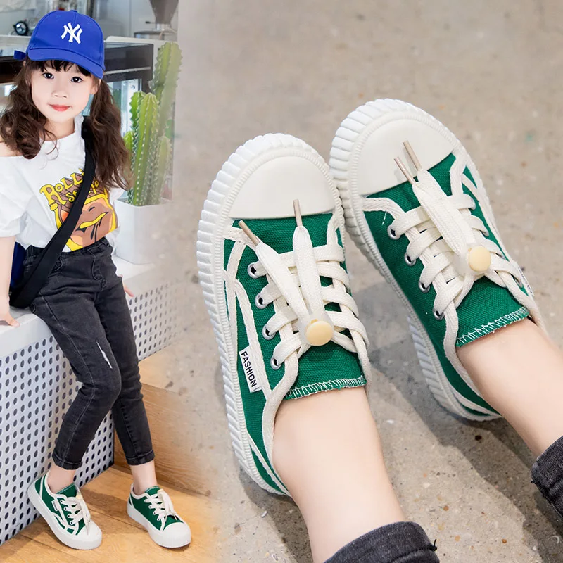 Fashion Girls Children Canvas Shoes Spring & Summer Breathable Boy Kids Sneakers Sports Casual Size 26-37