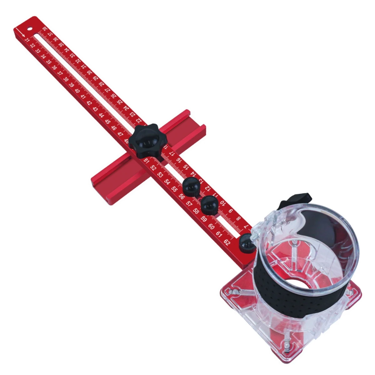 Uitgebreide 3 in 1 Router Freesgroefbeugel, 9-61 cm Radius Router Cirkel Snijmal, Aluminium Kast Hardware Jig voor Houtwerk